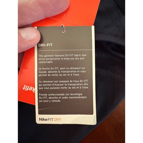 Nike NWT Dri-Fit Navy Blue Wide Leg Cropped Workout Pants Capri Y2K Size Small - Picture 7 of 12